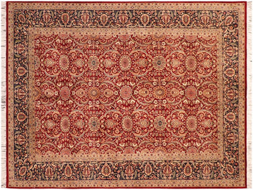 handmade Traditional Qaseem Bond Red Blue Hand Knotted RECTANGLE 100% WOOL area rug 6x9